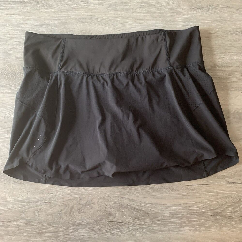 Athleta Run With It 14” Skort Women’s 2X Black Athletic Tennis Run Skirt Active